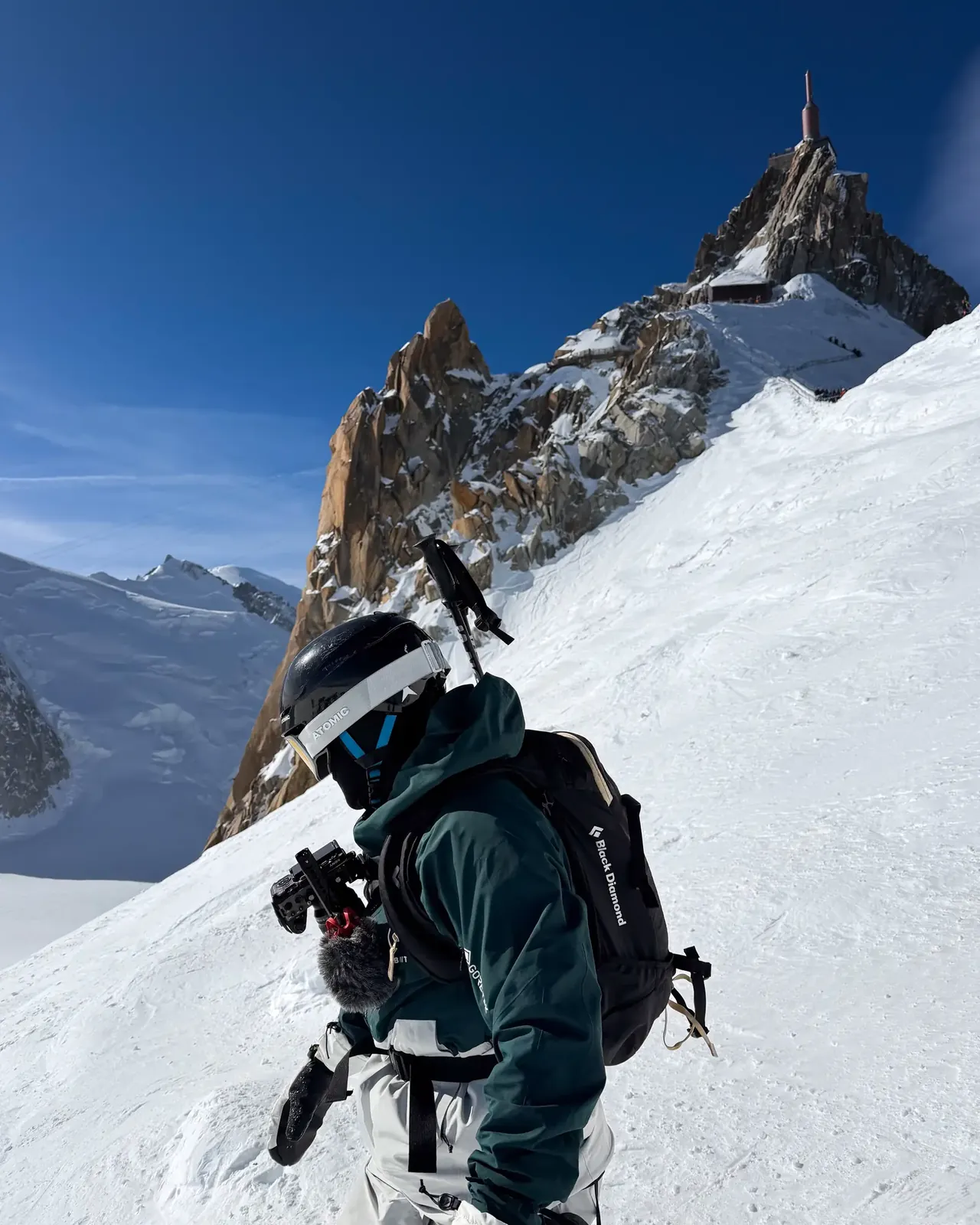 Braeden filming in the French Alps