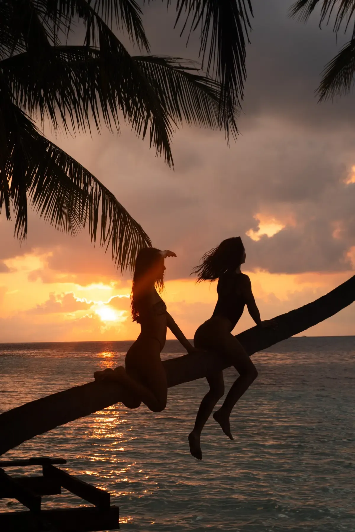 Golden hour on a Maldives beach