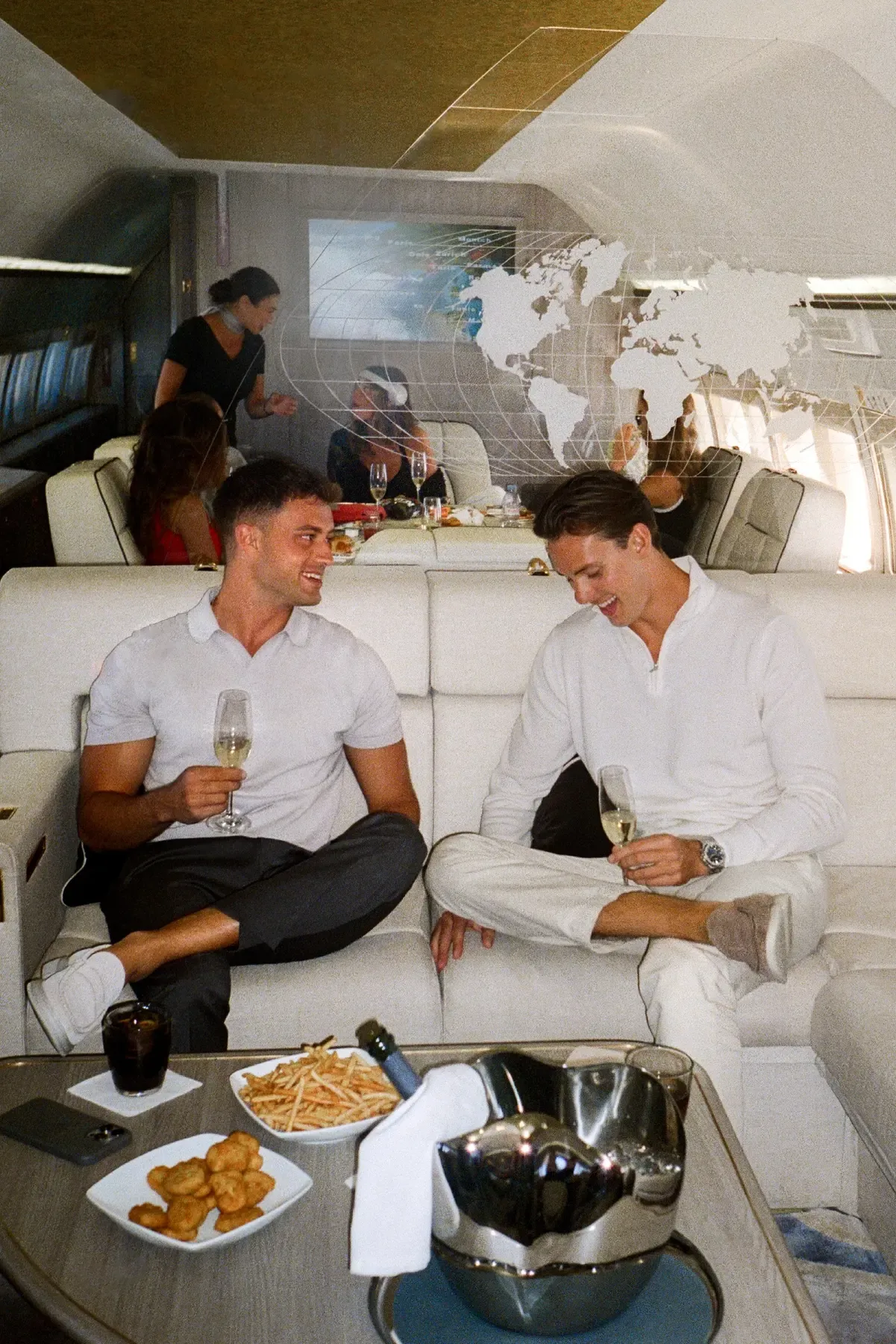 Candid portrait aboard a private aircraft